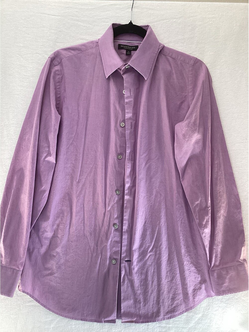 Banana Republic Stretch Slim Fit Lavander  Dress Shirt Men's Size S Long Sleeve